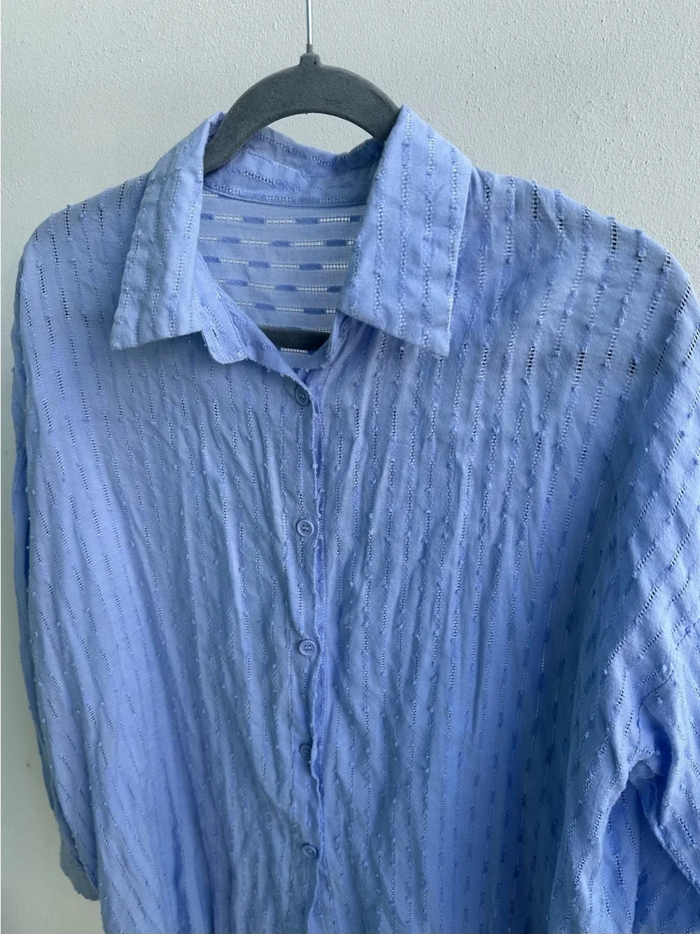 Light Blue Women's Two-Piece Lounge Set - Button Shirt & Shorts